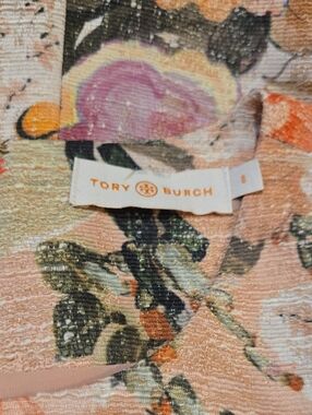 Tory Burch Peach Floral Textured Dress